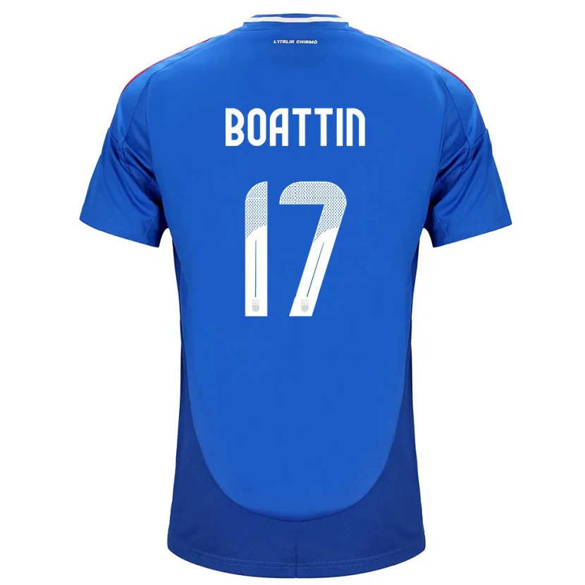 Danxen Enfant Maillot Italie Lisa Boattin #17 Bleu Tenues Domicile 24-26 T-Shirt