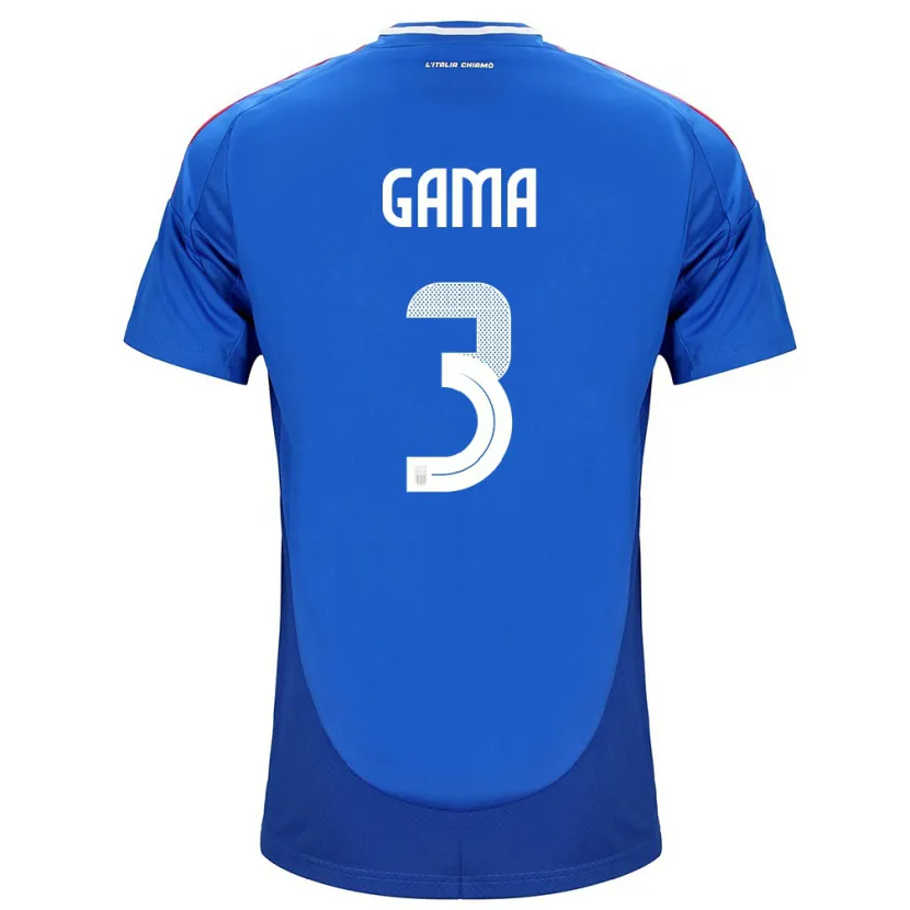 Danxen Enfant Maillot Italie Sara Gama #3 Bleu Tenues Domicile 24-26 T-Shirt