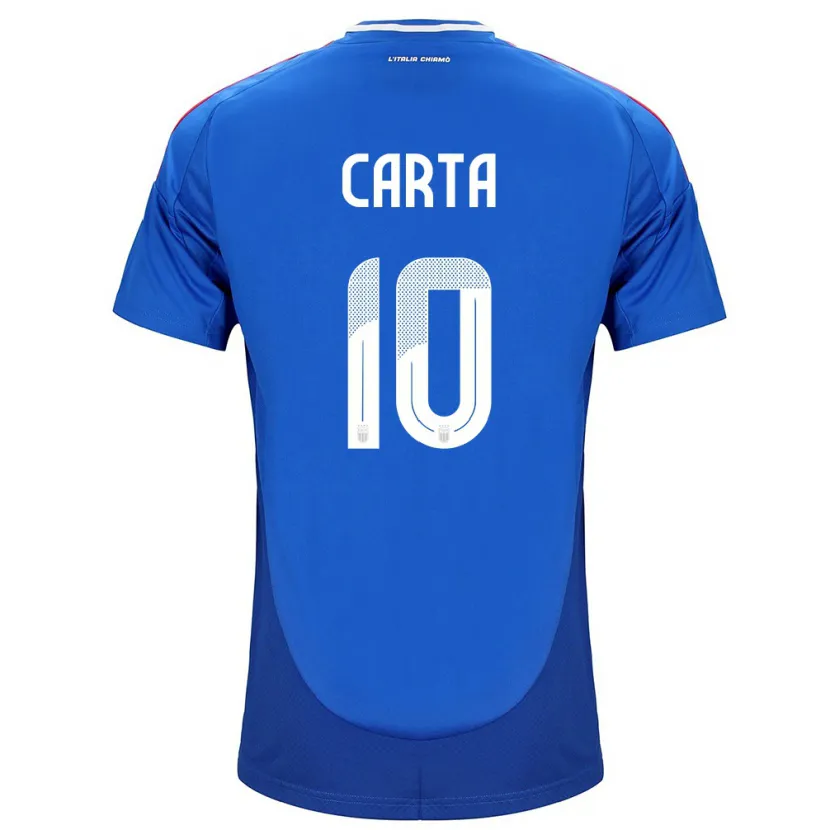 Danxen Enfant Maillot Italie Antonella Carta #10 Bleu Tenues Domicile 24-26 T-Shirt