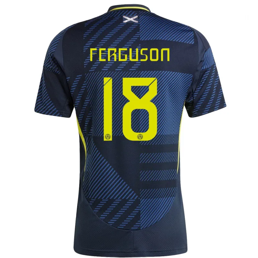 Danxen Enfant Maillot Écosse Lewis Ferguson #18 Bleu Foncé Tenues Domicile 24-26 T-Shirt