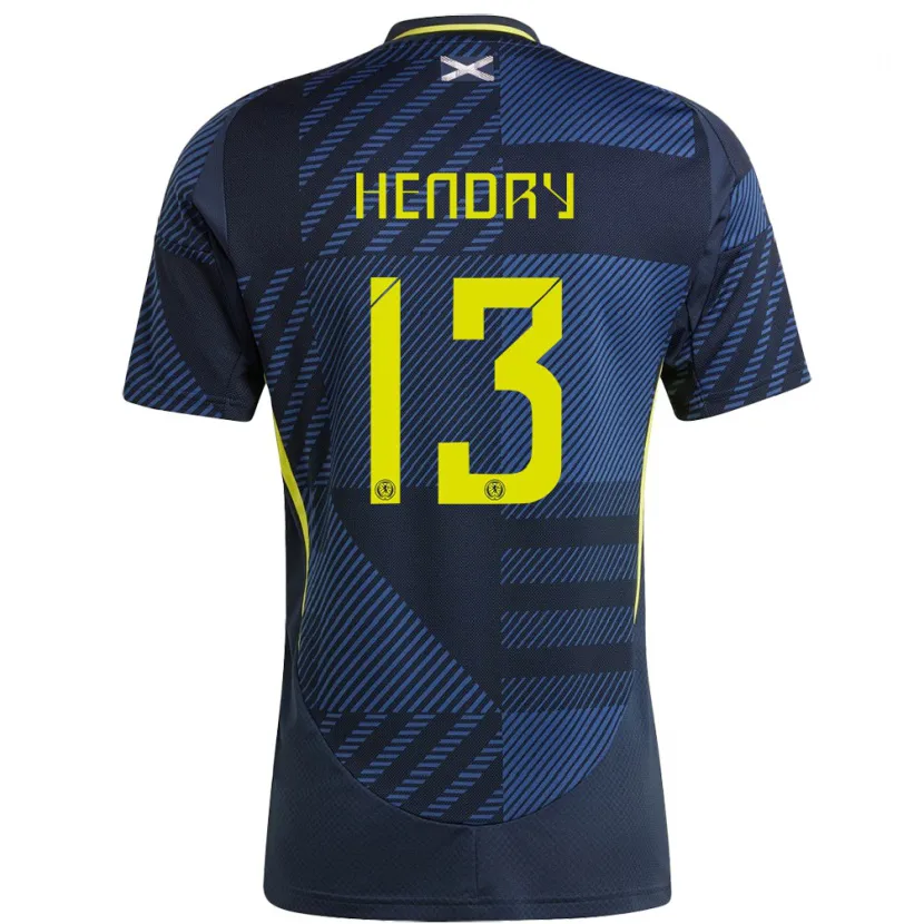 Danxen Enfant Maillot Écosse Jack Hendry #13 Bleu Foncé Tenues Domicile 24-26 T-Shirt