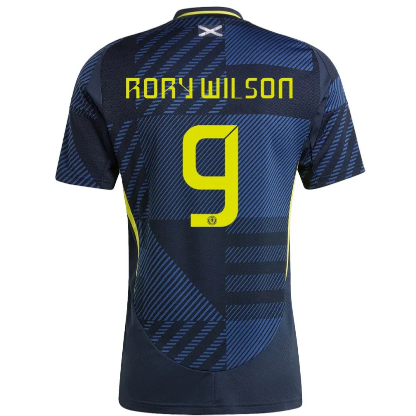 Danxen Enfant Maillot Écosse Rory Wilson #9 Bleu Foncé Tenues Domicile 24-26 T-Shirt