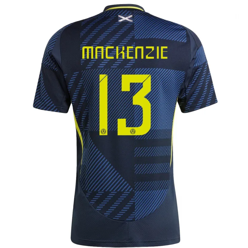Danxen Enfant Maillot Écosse Zander Mackenzie #13 Bleu Foncé Tenues Domicile 24-26 T-Shirt