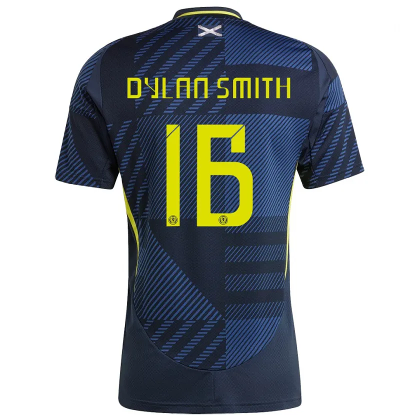 Danxen Enfant Maillot Écosse Dylan Smith #16 Bleu Foncé Tenues Domicile 24-26 T-Shirt