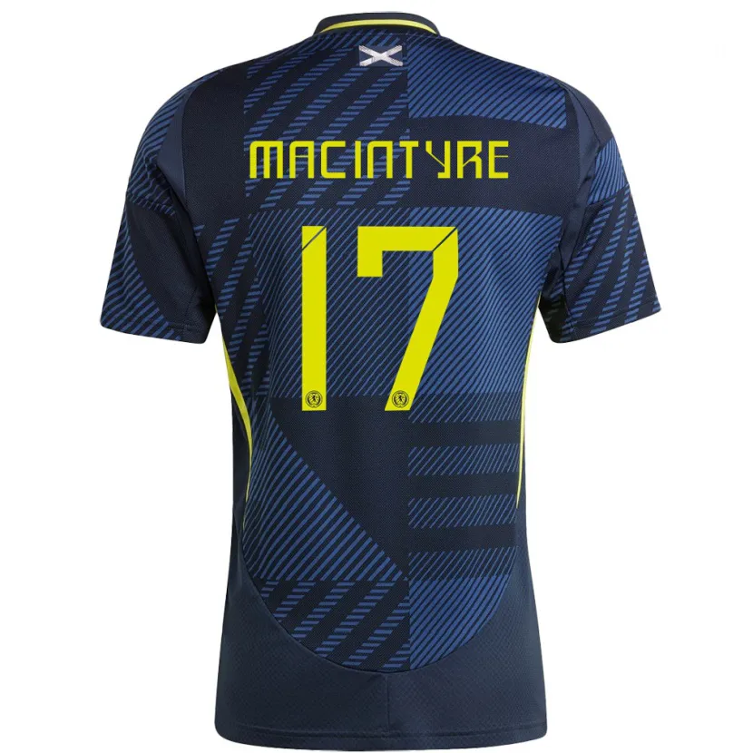 Danxen Enfant Maillot Écosse Jacob Macintyre #17 Bleu Foncé Tenues Domicile 24-26 T-Shirt