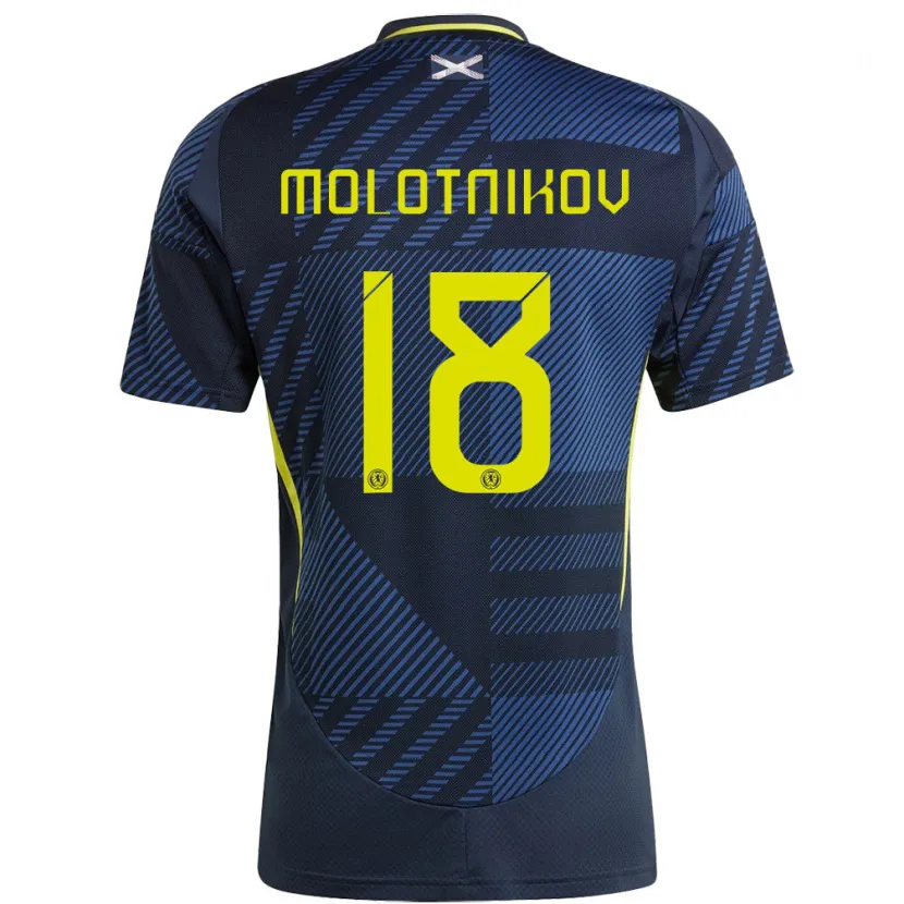 Danxen Enfant Maillot Écosse Rudi Molotnikov #18 Bleu Foncé Tenues Domicile 24-26 T-Shirt