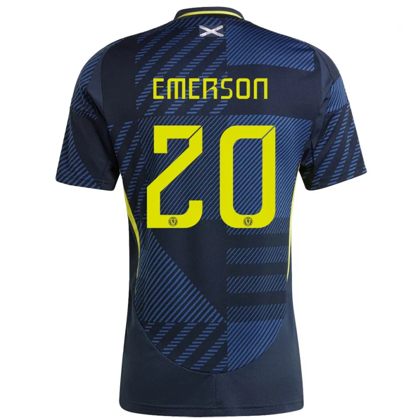 Danxen Enfant Maillot Écosse Johnny Emerson #20 Bleu Foncé Tenues Domicile 24-26 T-Shirt