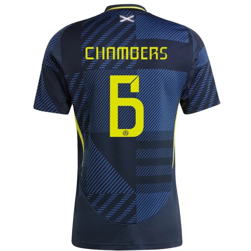 Danxen Enfant Maillot Écosse Sam Chambers #6 Bleu Foncé Tenues Domicile 24-26 T-Shirt