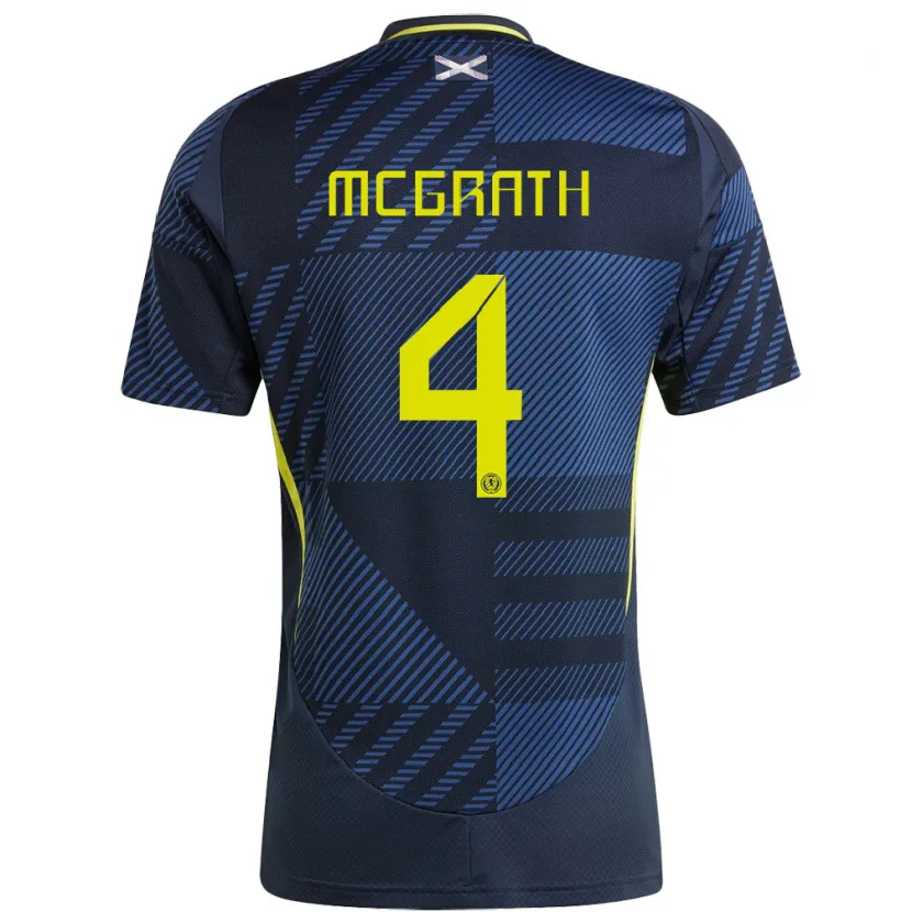 Danxen Enfant Maillot Écosse Joseph Mcgrath #4 Bleu Foncé Tenues Domicile 24-26 T-Shirt