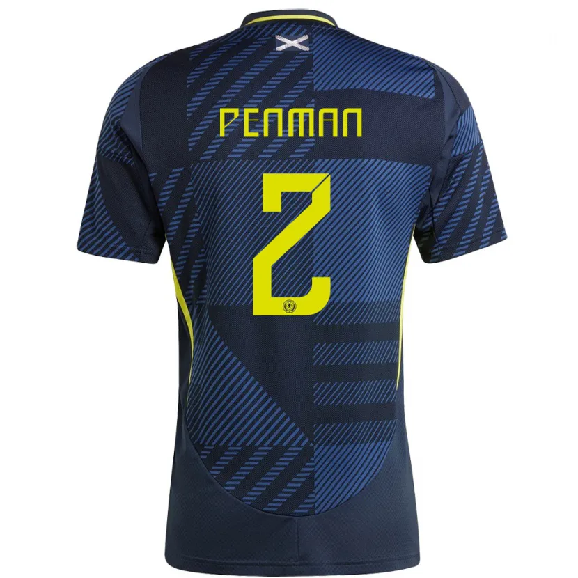 Danxen Enfant Maillot Écosse Callum Penman #2 Bleu Foncé Tenues Domicile 24-26 T-Shirt