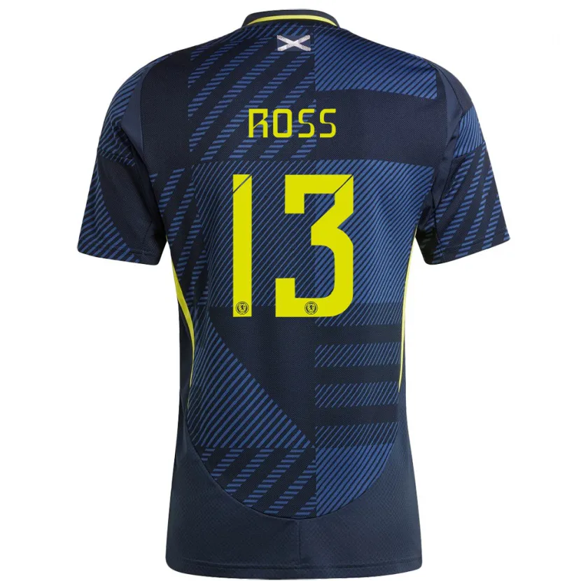 Danxen Enfant Maillot Écosse Jane Ross #13 Bleu Foncé Tenues Domicile 24-26 T-Shirt
