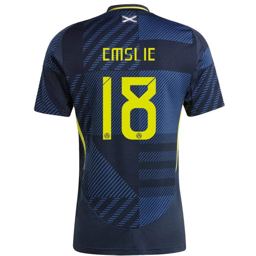 Danxen Enfant Maillot Écosse Claire Emslie #18 Bleu Foncé Tenues Domicile 24-26 T-Shirt
