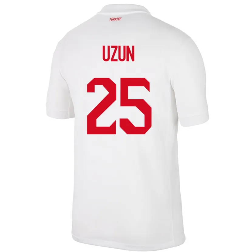 Danxen Enfant Maillot Turquie Can Uzun #25 Blanc Tenues Domicile 24-26 T-Shirt