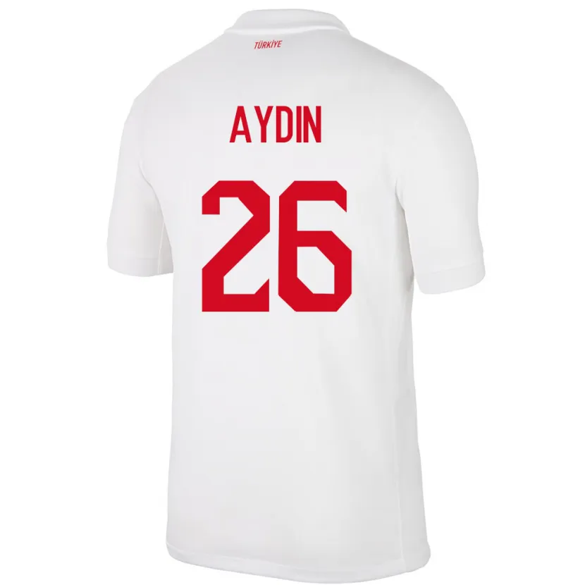 Danxen Enfant Maillot Turquie Oğuz Aydın #26 Blanc Tenues Domicile 24-26 T-Shirt