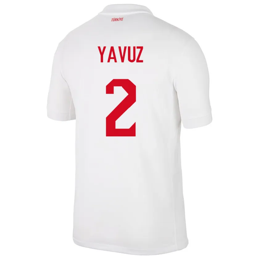 Danxen Enfant Maillot Turquie Batuhan Yavuz #2 Blanc Tenues Domicile 24-26 T-Shirt