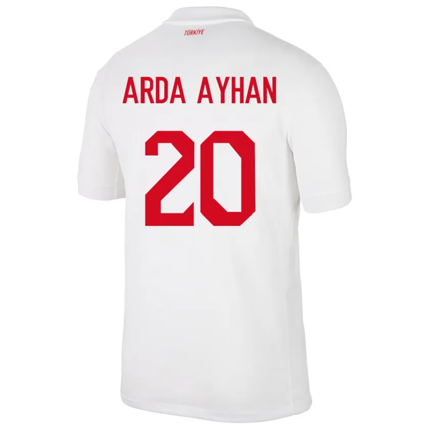 Danxen Enfant Maillot Turquie Murat Arda Ayhan #20 Blanc Tenues Domicile 24-26 T-Shirt
