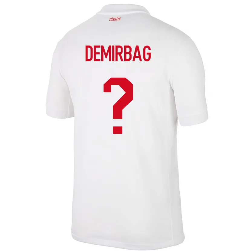 Danxen Enfant Maillot Turquie Ozan Demirbağ #0 Blanc Tenues Domicile 24-26 T-Shirt