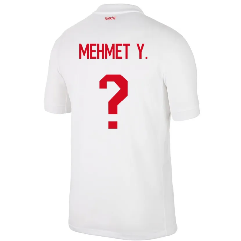 Danxen Enfant Maillot Turquie Mehmet Yildirim #0 Blanc Tenues Domicile 24-26 T-Shirt