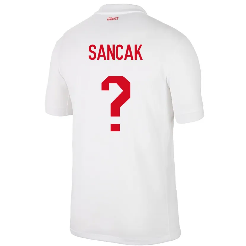 Danxen Enfant Maillot Turquie Tolga Sancak #0 Blanc Tenues Domicile 24-26 T-Shirt