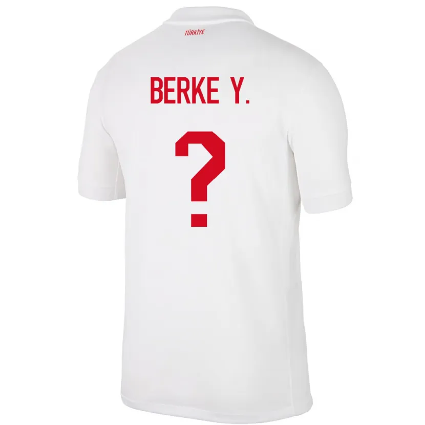 Danxen Enfant Maillot Turquie Berke Yıldırım #0 Blanc Tenues Domicile 24-26 T-Shirt