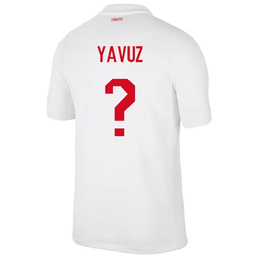 Danxen Enfant Maillot Turquie Görkem Yavuz #0 Blanc Tenues Domicile 24-26 T-Shirt