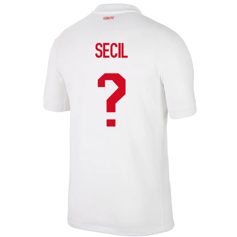 Danxen Enfant Maillot Turquie Efe Seçil #0 Blanc Tenues Domicile 24-26 T-Shirt