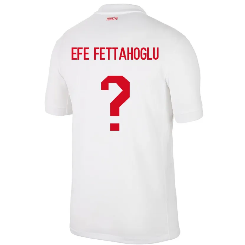 Danxen Enfant Maillot Turquie Adnan Efe Fettahoğlu #0 Blanc Tenues Domicile 24-26 T-Shirt