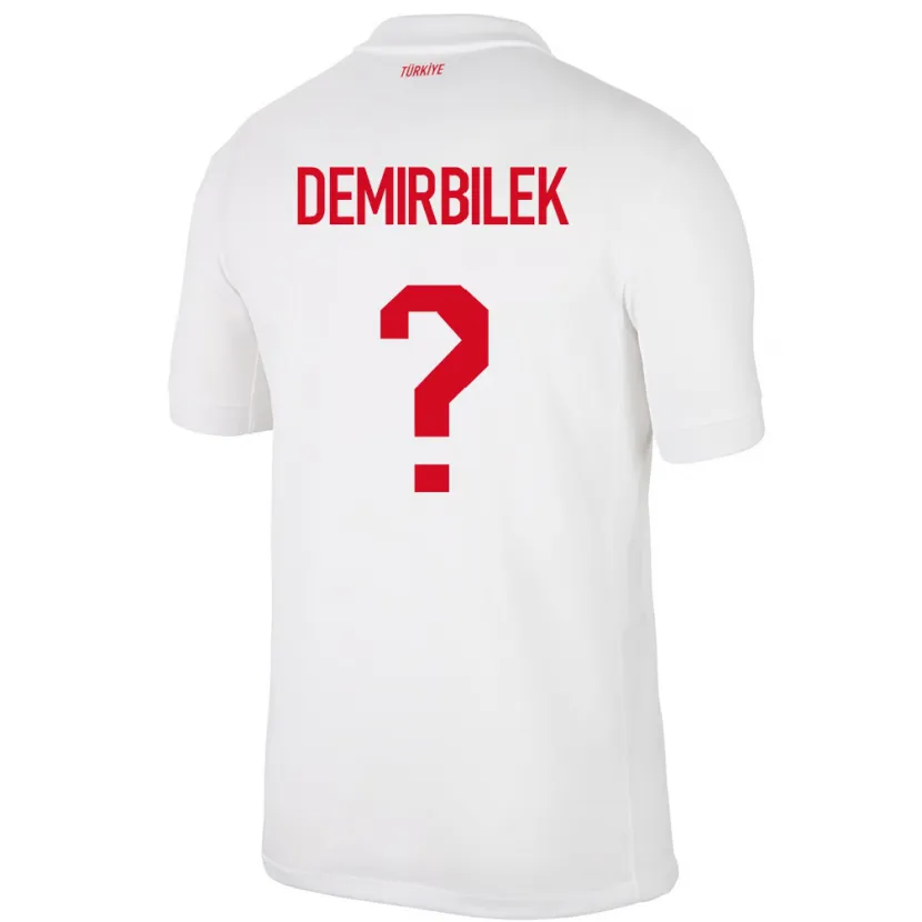 Danxen Enfant Maillot Turquie Ali Demirbilek #0 Blanc Tenues Domicile 24-26 T-Shirt