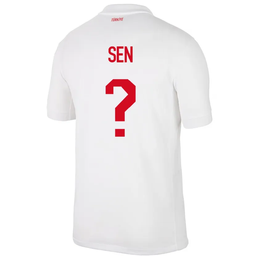 Danxen Enfant Maillot Turquie Hüseyin Şen #0 Blanc Tenues Domicile 24-26 T-Shirt