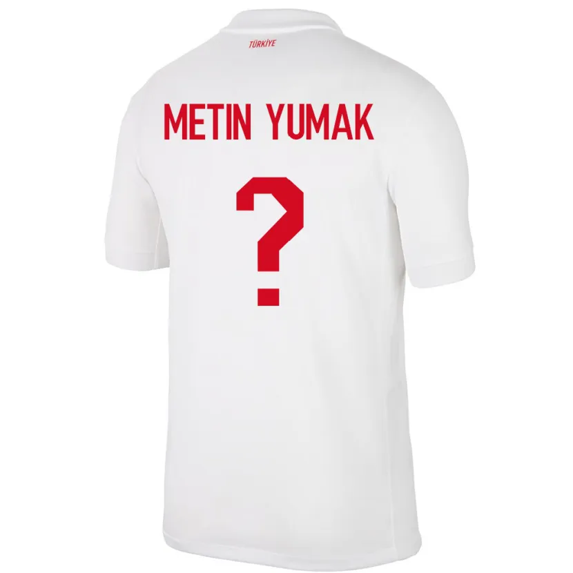 Danxen Enfant Maillot Turquie Yiğit Metin Yumak #0 Blanc Tenues Domicile 24-26 T-Shirt