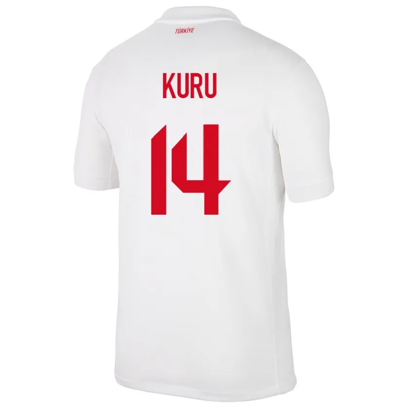 Danxen Enfant Maillot Turquie Büşra Kuru #14 Blanc Tenues Domicile 24-26 T-Shirt
