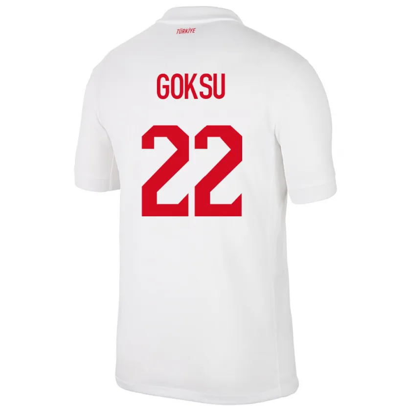 Danxen Enfant Maillot Turquie Yasam Göksu #22 Blanc Tenues Domicile 24-26 T-Shirt