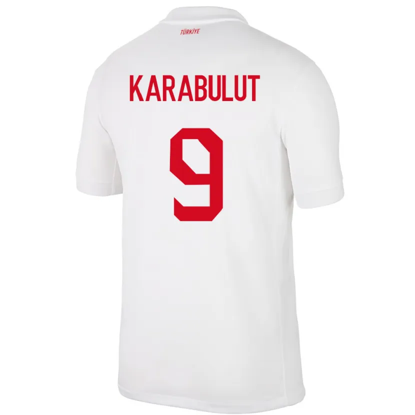 Danxen Enfant Maillot Turquie Arzu Karabulut #9 Blanc Tenues Domicile 24-26 T-Shirt