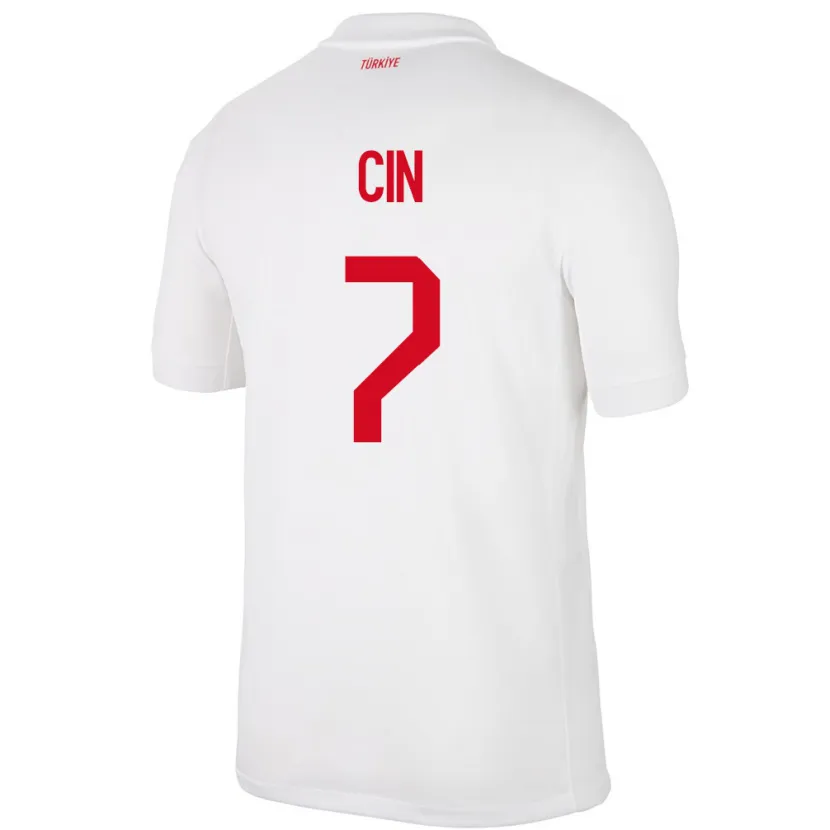 Danxen Enfant Maillot Turquie Miray Cin #7 Blanc Tenues Domicile 24-26 T-Shirt