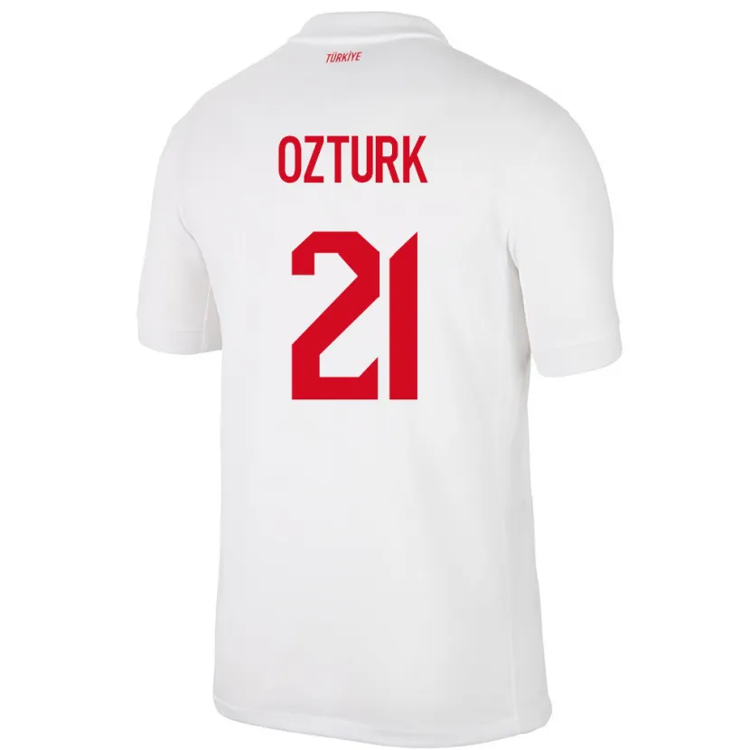 Danxen Enfant Maillot Turquie Melike Öztürk #21 Blanc Tenues Domicile 24-26 T-Shirt