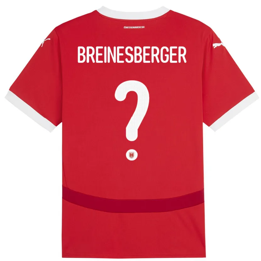 Danxen Enfant Maillot Autriche Christoph Breinesberger #0 Rouge Tenues Domicile 24-26 T-Shirt