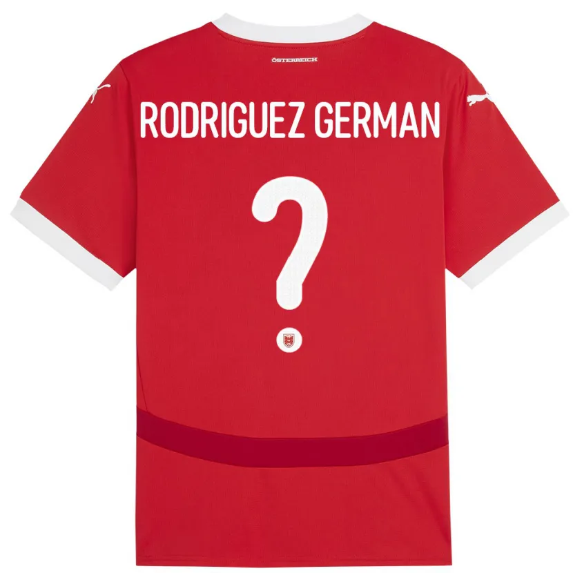 Danxen Enfant Maillot Autriche Ryan Rodriguez German #0 Rouge Tenues Domicile 24-26 T-Shirt