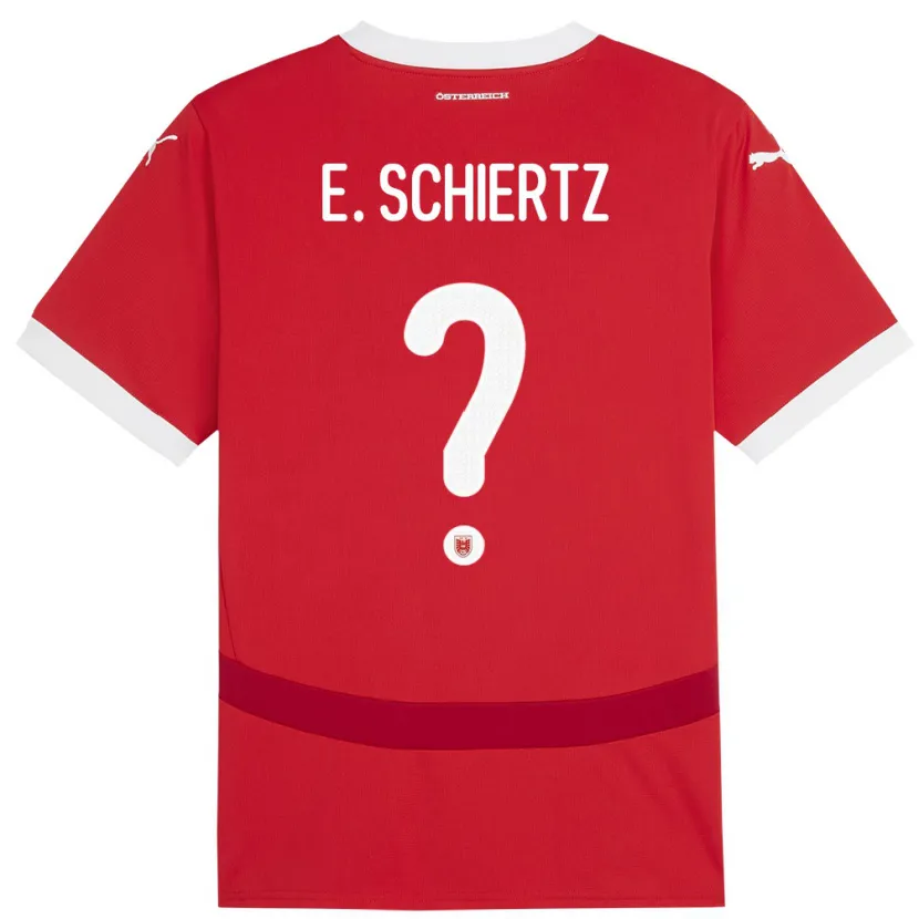 Danxen Enfant Maillot Autriche Emilio Schiertz #0 Rouge Tenues Domicile 24-26 T-Shirt
