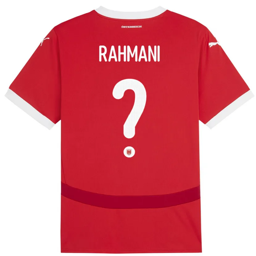 Danxen Enfant Maillot Autriche Edvin Rahmani #0 Rouge Tenues Domicile 24-26 T-Shirt