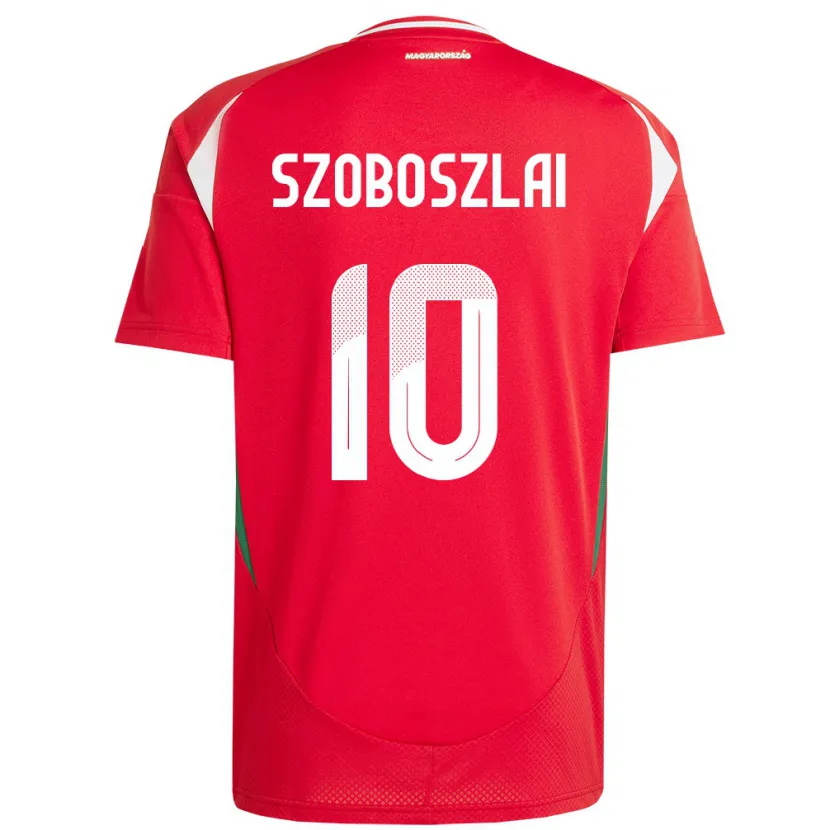 Danxen Enfant Maillot Hongrie Dominik Szoboszlai #10 Rouge Tenues Domicile 24-26 T-Shirt