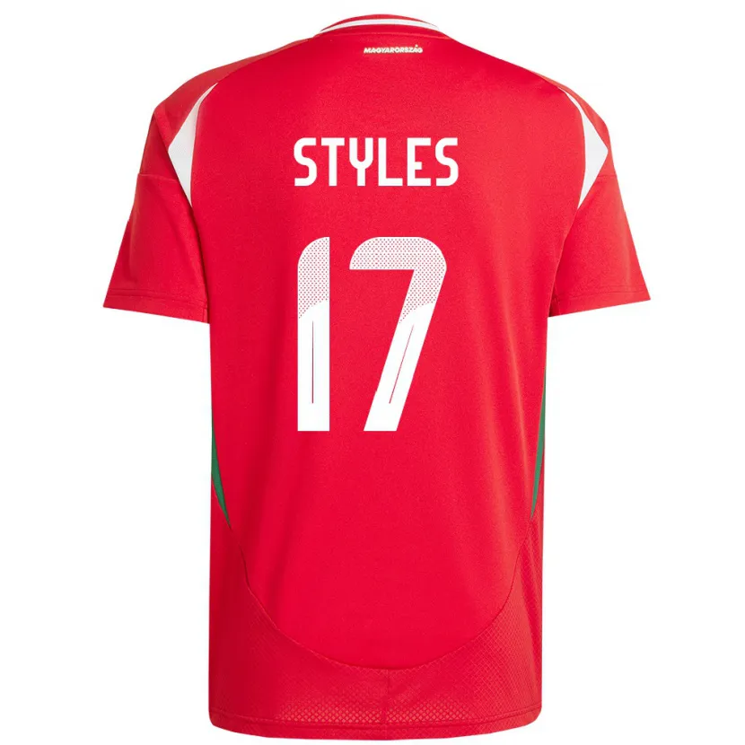 Danxen Enfant Maillot Hongrie Callum Styles #17 Rouge Tenues Domicile 24-26 T-Shirt