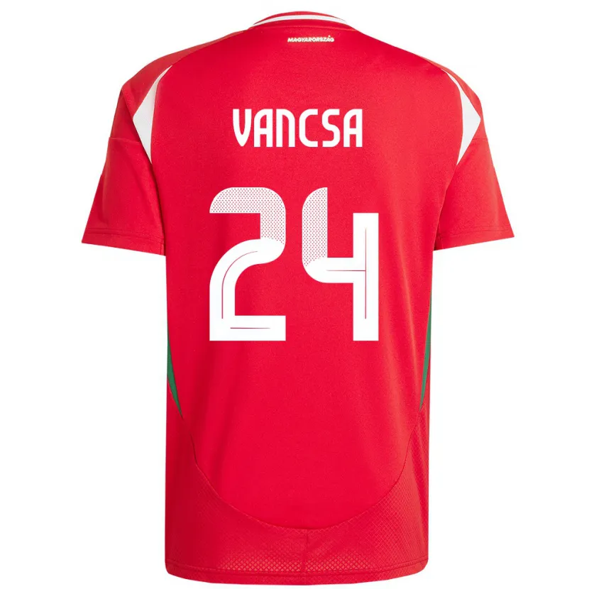 Danxen Enfant Maillot Hongrie Zalán Vancsa #24 Rouge Tenues Domicile 24-26 T-Shirt