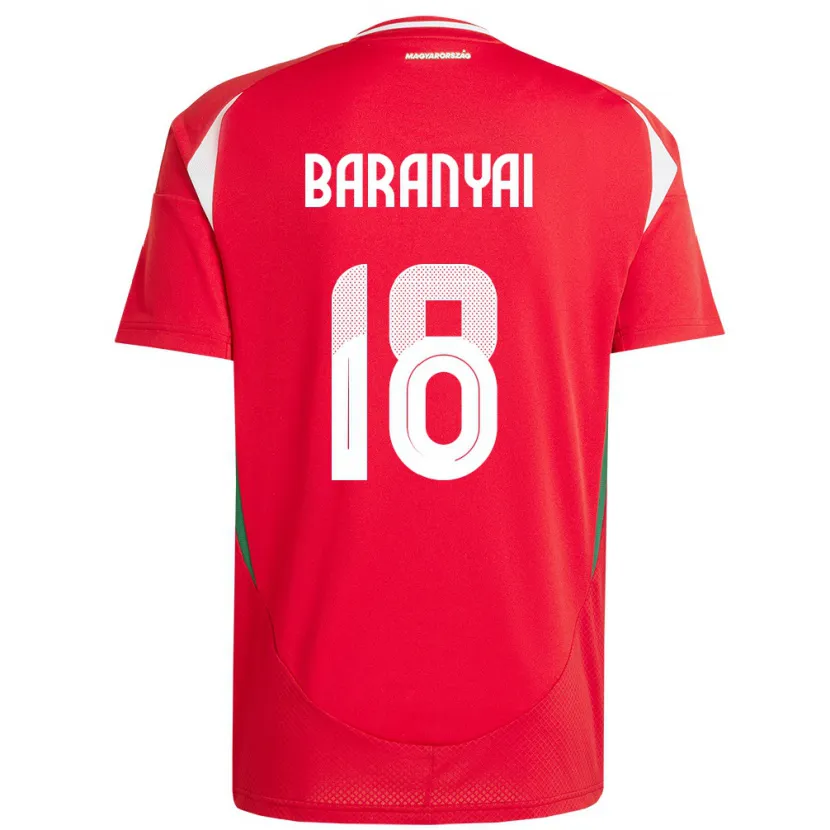 Danxen Enfant Maillot Hongrie Nimród Baranyai #18 Rouge Tenues Domicile 24-26 T-Shirt