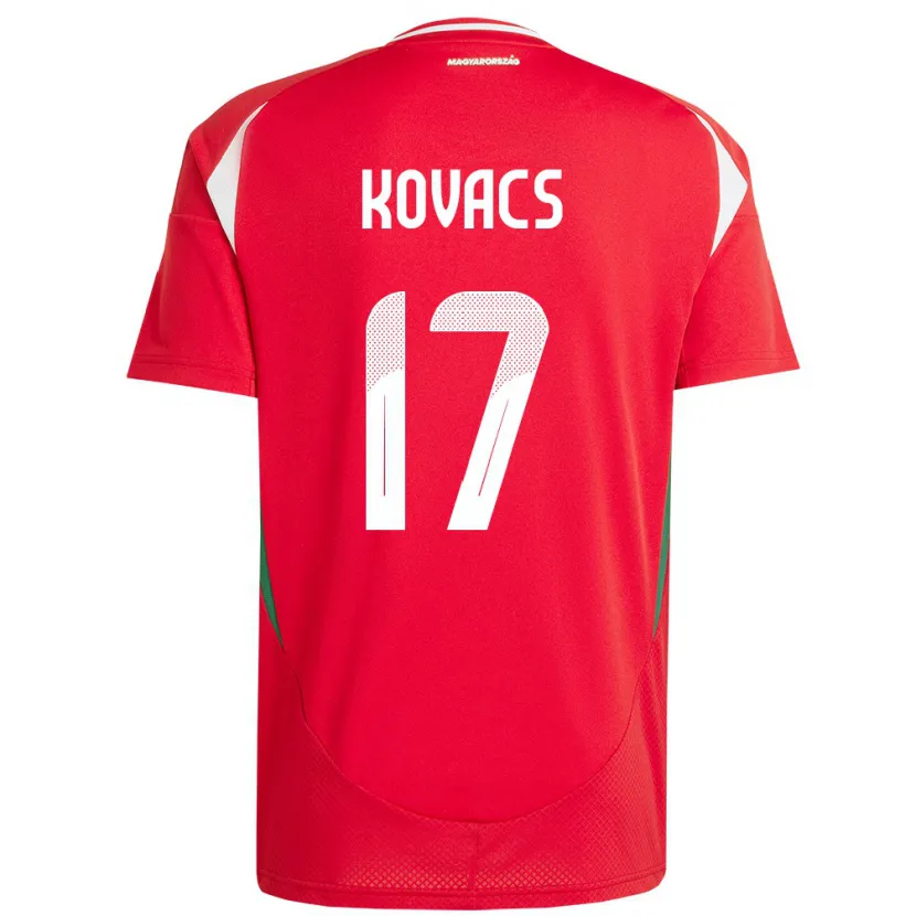 Danxen Enfant Maillot Hongrie Mátyás Kovács #17 Rouge Tenues Domicile 24-26 T-Shirt