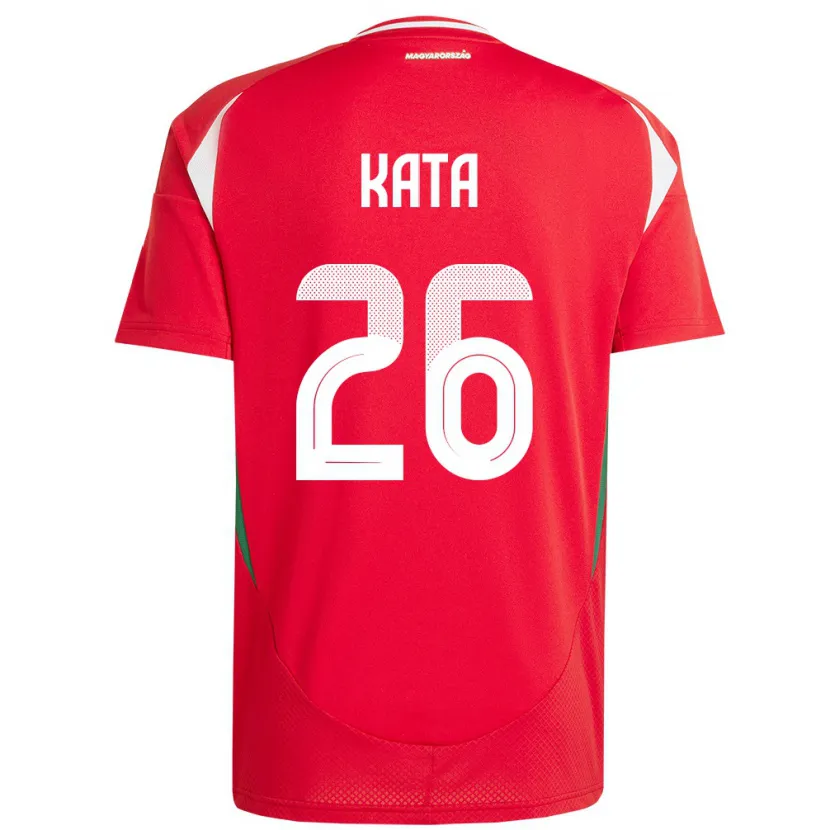 Danxen Enfant Maillot Hongrie Mihály Kata #26 Rouge Tenues Domicile 24-26 T-Shirt