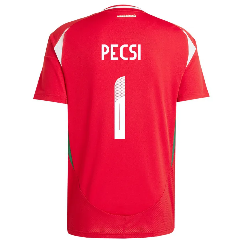 Danxen Enfant Maillot Hongrie Ármin Pécsi #1 Rouge Tenues Domicile 24-26 T-Shirt