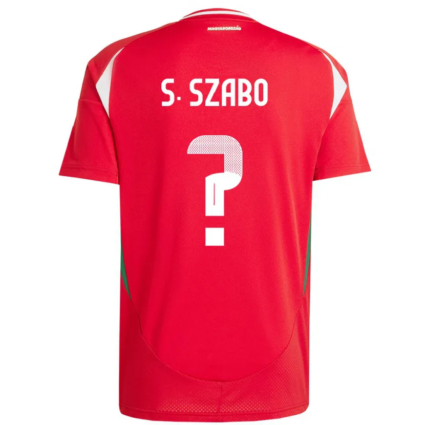 Danxen Enfant Maillot Hongrie Szilárd Szabó #0 Rouge Tenues Domicile 24-26 T-Shirt