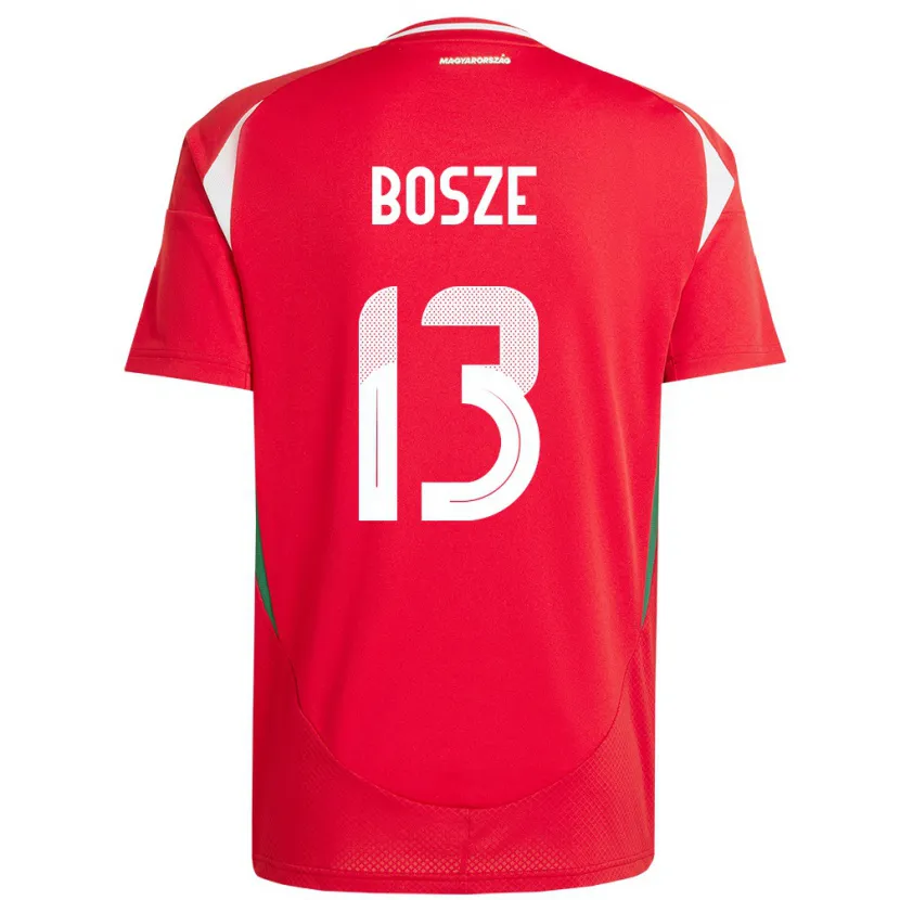 Danxen Enfant Maillot Hongrie Levente Bősze #13 Rouge Tenues Domicile 24-26 T-Shirt