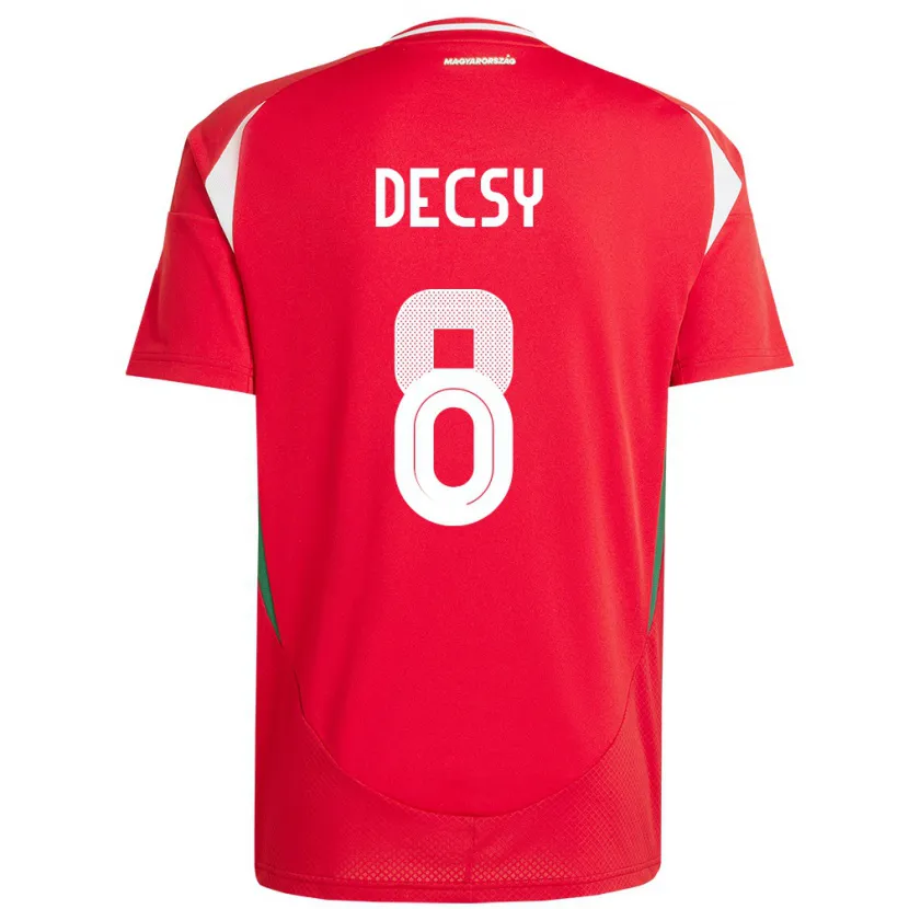 Danxen Enfant Maillot Hongrie Ádám Décsy #8 Rouge Tenues Domicile 24-26 T-Shirt