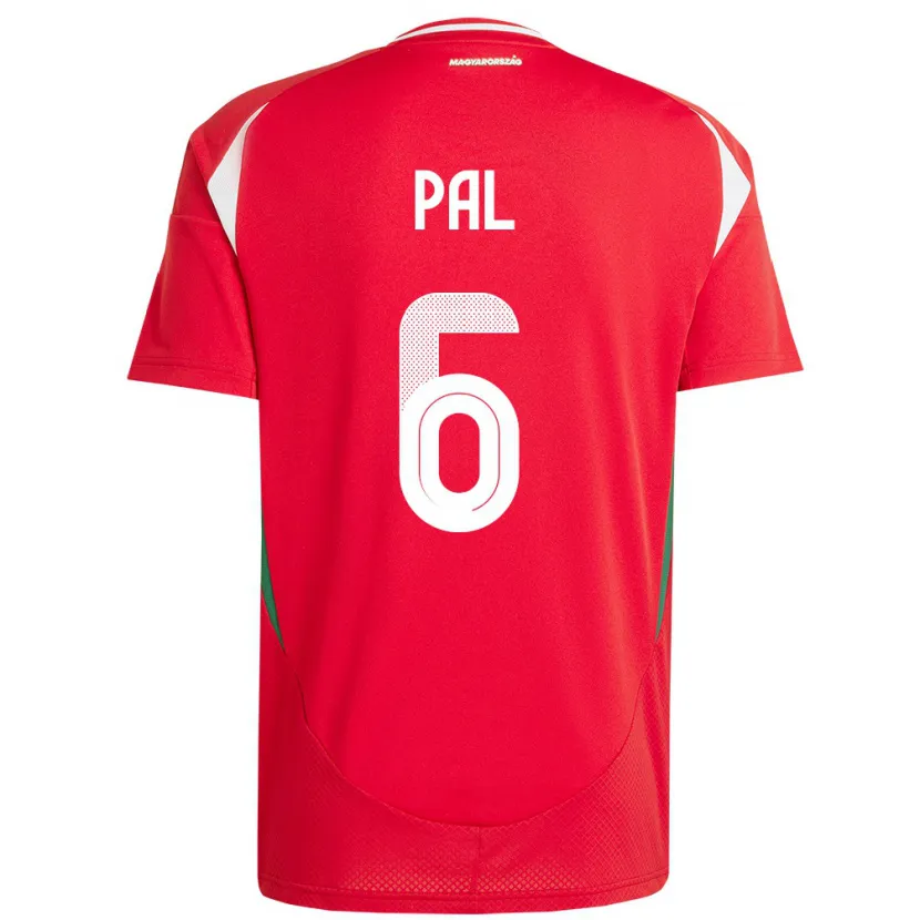 Danxen Enfant Maillot Hongrie Barna Pál #6 Rouge Tenues Domicile 24-26 T-Shirt